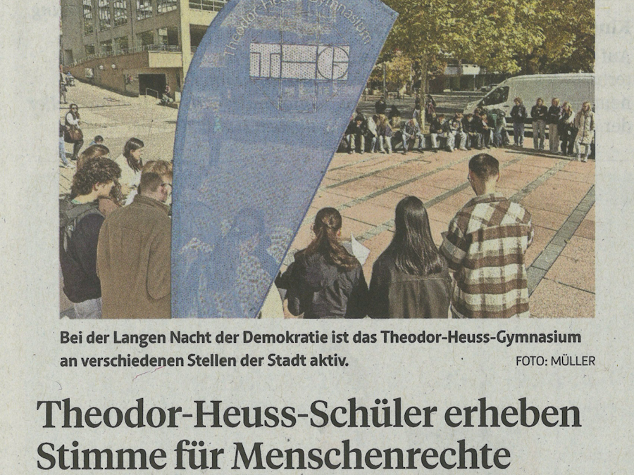 Theodor-Heuss-Schüler erheben Stimme für Menschenrechte